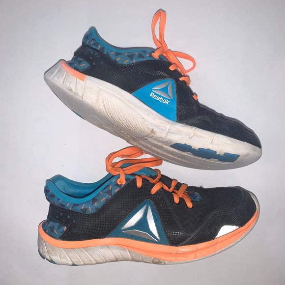 Boys Running Shoes Sneaker Reebok Blue Black - Picture 1 of 4